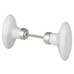 Bouton de porte double ovale GoodHome gris l.42 x H. 65mm
