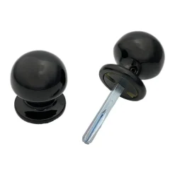 Bouton de porte Hardwarexchange D50 mm aluminium noir RAL 9005 paire complète