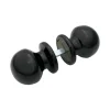 Bouton de porte rond Hardwarexchange D50 mm Noir RAL 9005 pack 6 paire complète