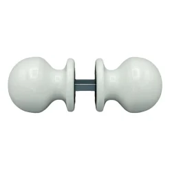 Bouton dePorte D50 mm - couple complet - en Aluminium BLANC RAL 9010 lot de 6