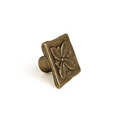 Bouton en zamak avec finition en cuir, dimensions: 33x31x20mm-
