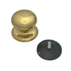 Bouton fixe de tirage de porte en Laiton D70 mm Laiton poli- lot de 6 boutons