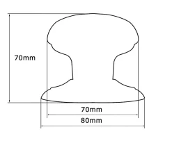 Bouton fixe de tirage de porte en Laiton D70 mm Laiton poli- lot de 6 boutons