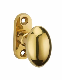 Bouton pour fenêtre, avec vis de pose, laiton poli - THIRARD
