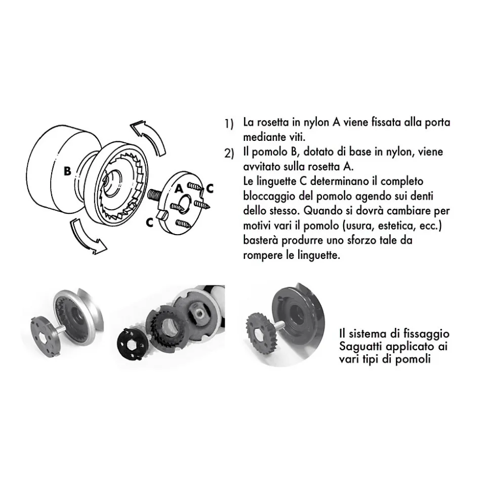 Bouton tirant de porte fixe D70 mm en aluminium Or satiné - breveté - lot de 6 boutons