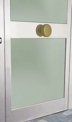 Bouton tirant de porte fixe D70 mm en aluminium Or satiné - breveté