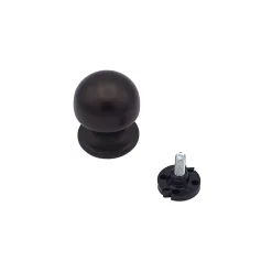 Bouton tirant de porte fixe D50 mm en aluminium Marron foncé - breveté - lot de 6 boutons