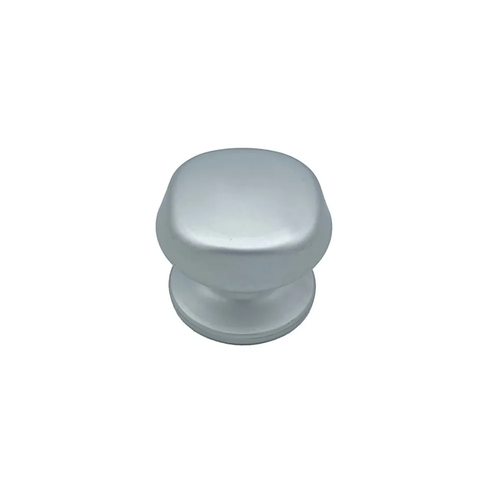Bouton tirant de porte fixe D70 mm en aluminium Gris argent - breveté - lot de 6 boutons