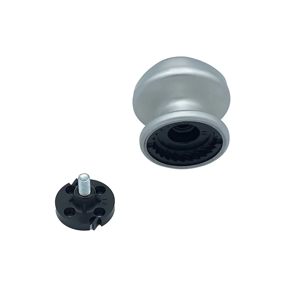 Bouton tirant de porte fixe D70 mm en aluminium Gris argent - breveté - lot de 6 boutons