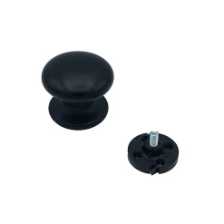 Bouton tirant de porte fixe D70 mm en aluminium Noir - breveté