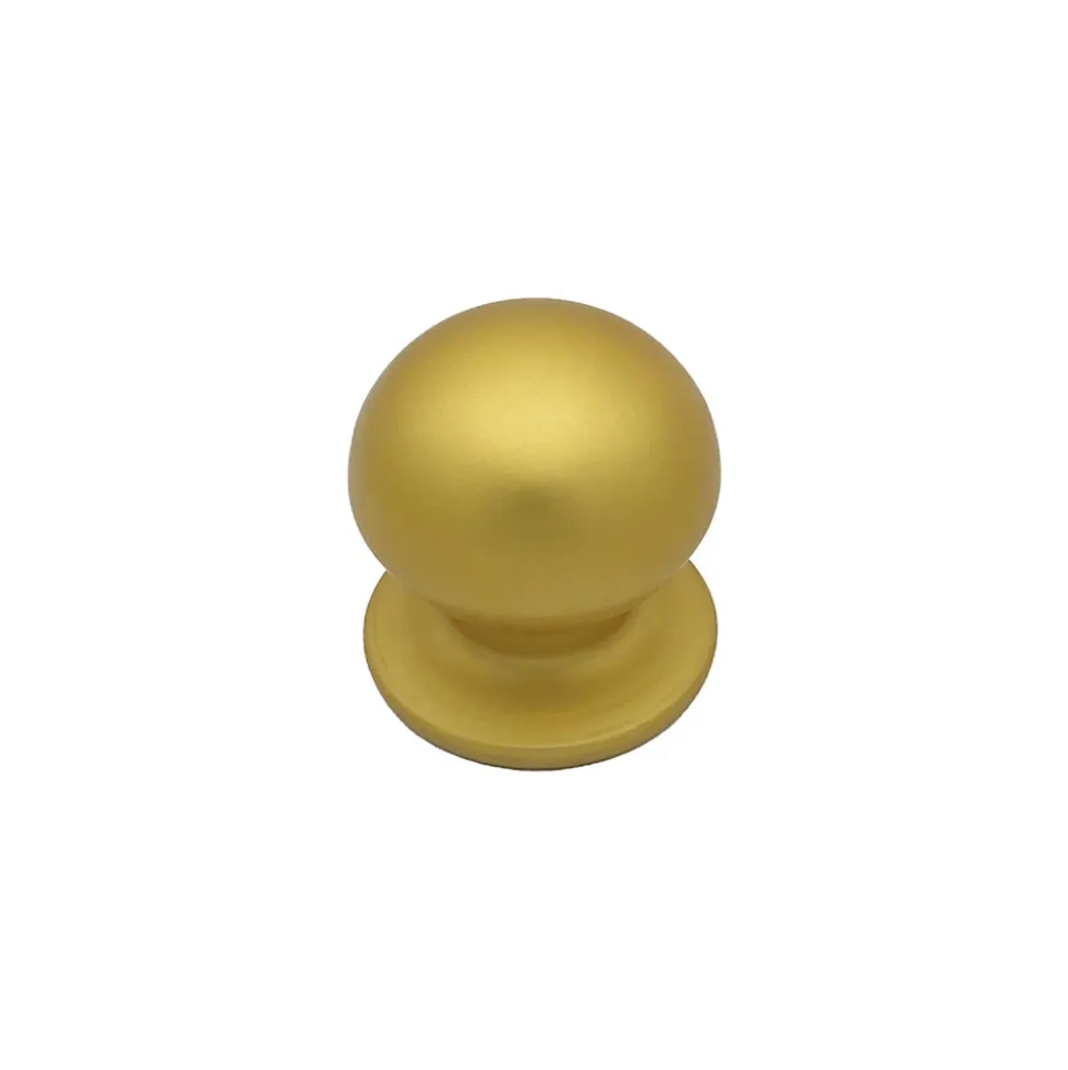 Bouton tirant de porte fixe D70 mm en aluminium Or satiné - breveté - lot de 6 boutons