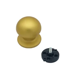 Bouton tirant de porte fixe D70 mm en aluminium Or satiné - breveté - lot de 6 boutons