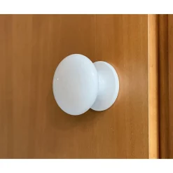 Bouton tirant de porte fixe D70 mm en aluminium BLANC RAL 9010 - breveté - lot de 6 boutons