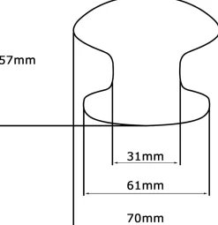 Bouton tirant de porte fixe D70 mm en aluminium BLANC RAL 9010 - breveté - lot de 6 boutons