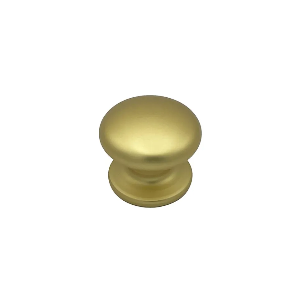 Bouton tirant de porte fixe D70 mm en aluminium Or satiné - breveté - lot de 6 boutons