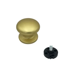 Bouton tirant de porte fixe D70 mm en aluminium Or satiné - breveté - lot de 6 boutons