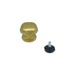 Bouton tirant de porte fixe D60 mm en aluminium Or poli - breveté