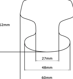Bouton tirant de porte fixe D60 mm en aluminium Or poli - breveté