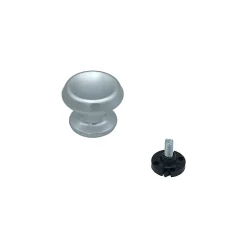 Bouton tirant de porte fixe D60 mm en aluminium Argent poli - breveté - lot de 6 boutons