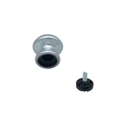 Bouton tirant de porte fixe D60 mm en aluminium Argent poli - breveté - lot de 6 boutons