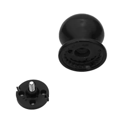 Bouton tirant de porte fixe D70 mm en aluminium NOIR RAL 9005 - breveté