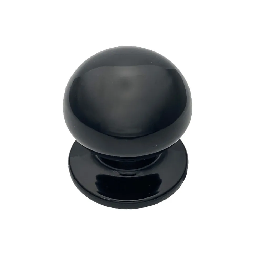 Bouton tirant de porte fixe D70 mm en aluminium NOIR RAL 9005 - breveté - lot de 6 boutons