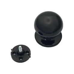 Bouton tirant de porte fixe D70 mm en aluminium NOIR RAL 9005 - breveté - lot de 6 boutons