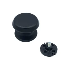Bouton tirant de porte fixe D80 mm en aluminium Noir - breveté - lot de 6 boutons