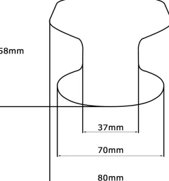 Bouton tirant de porte fixe D80 mm en aluminium Noir - breveté - lot de 6 boutons