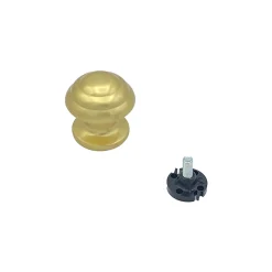Bouton tirant de porte fixe D60 mm en aluminium Or poli - breveté - lot de 6 boutons