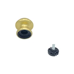 Bouton tirant de porte fixe D60 mm en aluminium Or poli - breveté - lot de 6 boutons