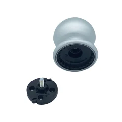 Bouton tirant de porte fixe D70 mm en aluminium Gris argent - breveté