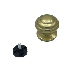 Bouton tirant de porte fixe D70 mm en aluminium Or poli - breveté - lot de 6 boutons
