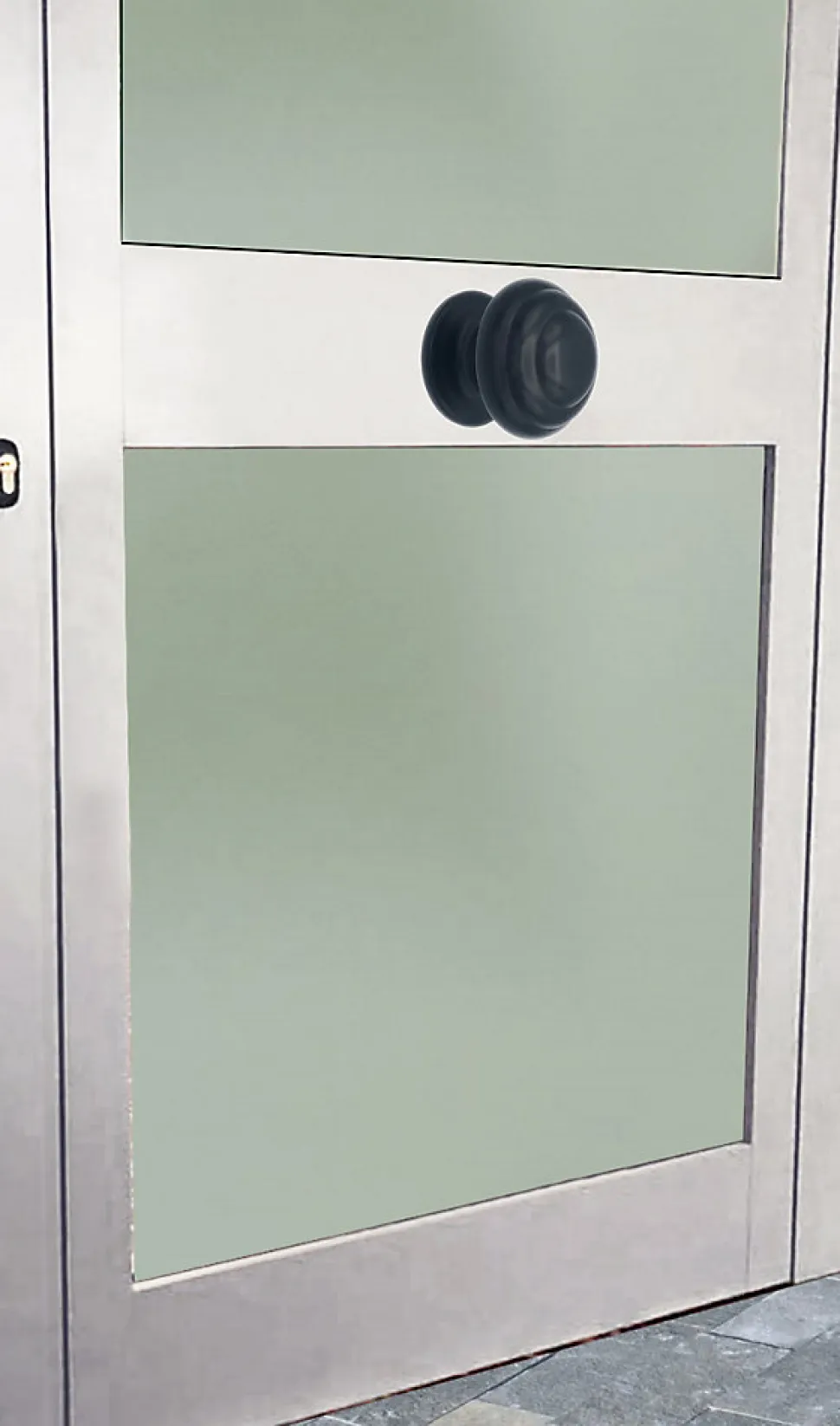 Bouton tirant de porte fixe D80 mm en aluminium Noir - breveté