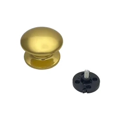 Bouton tirant de porte fixe D80 mm en aluminium Or poli - breveté - lot de 6 boutons
