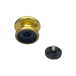 Bouton tirant de porte fixe D80 mm en aluminium Or poli - breveté - lot de 6 boutons
