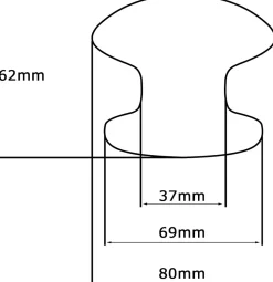 Bouton tirant de porte fixe D80 mm en aluminium Or poli - breveté - lot de 6 boutons