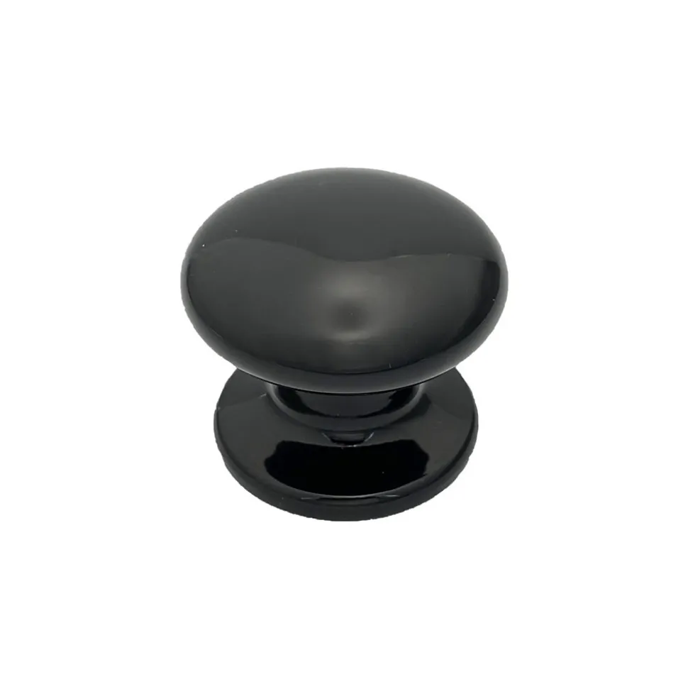 Bouton tirant de porte fixe D70 mm en aluminium NOIR RAL 9005 - breveté - lot de 6 boutons