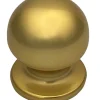 Bouton tirant de porte fixe D50 mm en aluminium Or poli - breveté - lot de 6 boutons