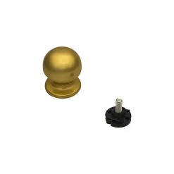 Bouton tirant de porte fixe D50 mm en aluminium Or poli - breveté - lot de 6 boutons