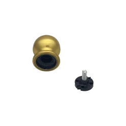 Bouton tirant de porte fixe D50 mm en aluminium Or poli - breveté - lot de 6 boutons