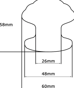 Bouton tirant de porte fixe D60 mm en aluminium Or satiné - breveté - lot de 6 boutons