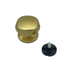 Bouton tirant de porte fixe D70 mm en aluminium Or poli - breveté - lot de 6 boutons