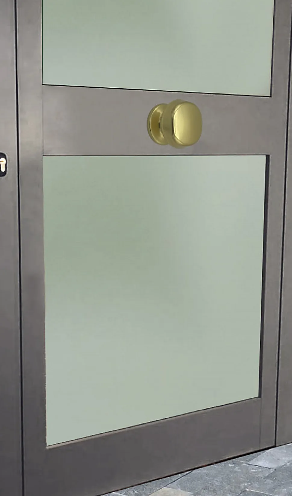 Bouton tirant de porte fixe D70 mm en aluminium Or poli - breveté - lot de 6 boutons