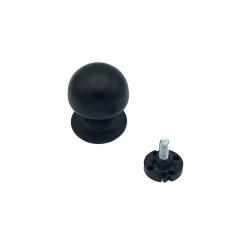Bouton tirant de porte fixe D50 mm en aluminium Noir - breveté - lot de 6 boutons