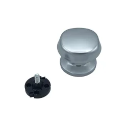 Bouton tirant de porte fixe D70 mm en aluminium Argent poli - breveté