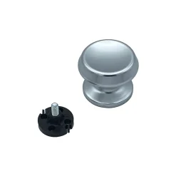 Bouton tirant de porte fixe D70 mm en aluminium Argent poli - breveté