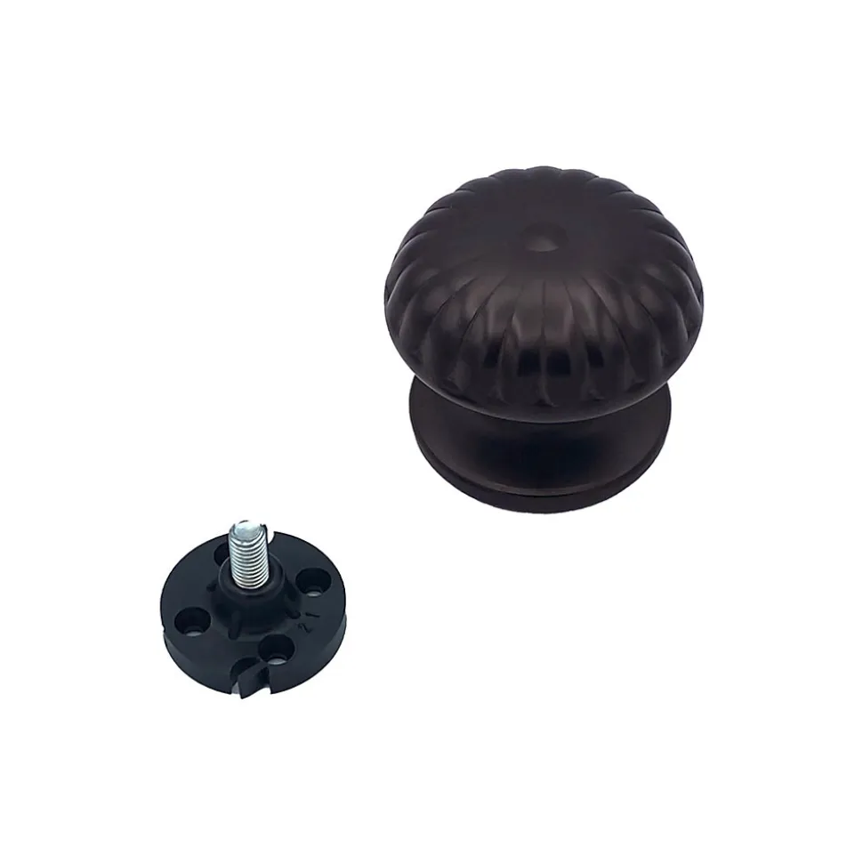 Bouton tirant de porte fixe D70 mm en aluminium Marron foncé - breveté - lot de 6 boutons