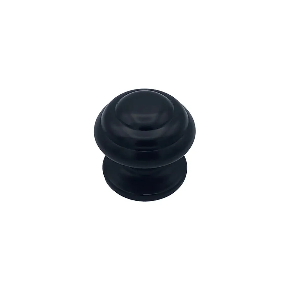 Bouton tirant de porte fixe D70 mm en aluminium Noir - breveté - lot de 6 boutons