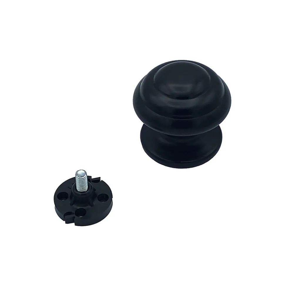 Bouton tirant de porte fixe D70 mm en aluminium Noir - breveté - lot de 6 boutons